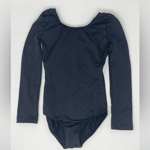 BLOCH: Black, Long-sleeve leotard. Size: Child 2/4.